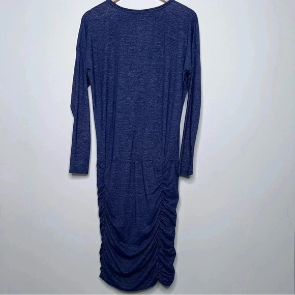 Athleta Blue Tulip Ruched Long Sleeve Dress Size Small - Picture 6 of 9